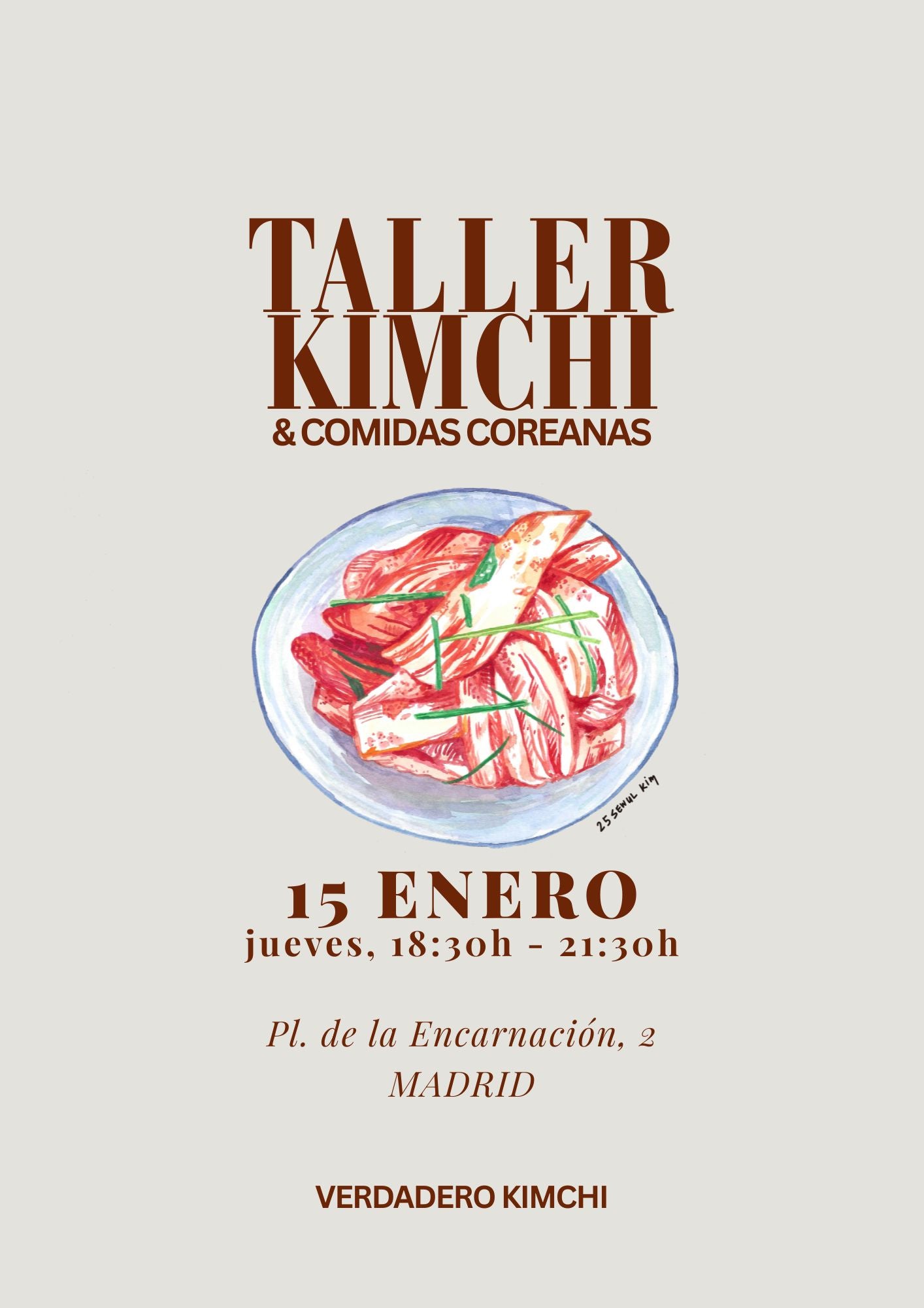 Taller de kimchi & comidas coreanas, 15 ene 2026
