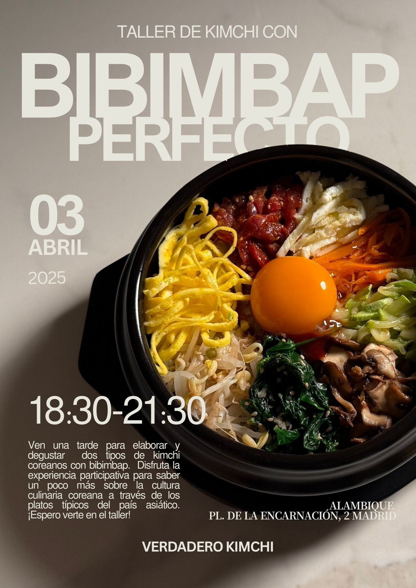 Taller de bibimbap y kimchi, 3 abr 2025 [terminado]